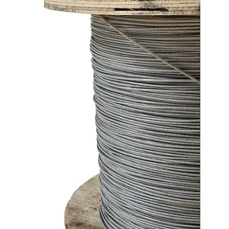 Laureola Industries 3/64" to 1/16" PVC Coated Clear Color Galvanized Cable 7x7 Strand Aircraft Cable Wire Rope, 1000 ft ZAG364116-77-GPC-1000